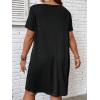 imageSOLY HUX Womens Plus Size Dress Color Block Short Sleeve T Shirt Dress Casual Summer DressesOrange Colorblock