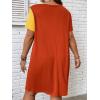 imageSOLY HUX Womens Plus Size Dress Color Block Short Sleeve T Shirt Dress Casual Summer DressesOrange and Yellow