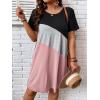 imageSOLY HUX Womens Plus Size Dress Color Block Short Sleeve T Shirt Dress Casual Summer DressesPink Colorblock
