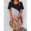 imageSOLY HUX Womens Plus Size Dress Color Block Short Sleeve T Shirt Dress Casual Summer DressesPink Colorblock