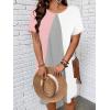 imageSOLY HUX Womens Plus Size Dress Color Block Short Sleeve T Shirt Dress Casual Summer DressesPink and White