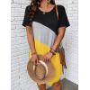 imageSOLY HUX Womens Plus Size Dress Color Block Short Sleeve T Shirt Dress Casual Summer DressesYellow Colorblock