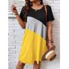 imageSOLY HUX Womens Plus Size Dress Color Block Short Sleeve T Shirt Dress Casual Summer DressesYellow Colorblock