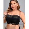 imageSOLY HUX Womens Plus Size Lace Strapless Bandeau Bralette BraBlack