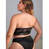 imageSOLY HUX Womens Plus Size Lace Strapless Bandeau Bralette BraBlack