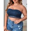 imageSOLY HUX Womens Plus Size Lace Strapless Bandeau Bralette BraSolid Navy Blue