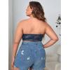 imageSOLY HUX Womens Plus Size Lace Strapless Bandeau Bralette BraSolid Navy Blue