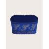 imageSOLY HUX Womens Plus Size Lace Strapless Bandeau Bralette BraSolid Royal Blue