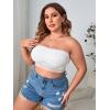 imageSOLY HUX Womens Plus Size Lace Strapless Bandeau Bralette BraSolid White