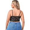imageSOLY HUX Womens Plus Size Sexy Floral Lace Scalloped Trim Wireless Bra Adjustable Strap V Neck Everyday BraletteBlack
