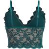 imageSOLY HUX Womens Plus Size Sexy Floral Lace Scalloped Trim Wireless Bra Adjustable Strap V Neck Everyday BraletteDark Green