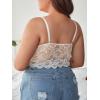 imageSOLY HUX Womens Plus Size Sexy Floral Lace Scalloped Trim Wireless Bra Adjustable Strap V Neck Everyday BralettePlain White