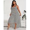 imageSOLY HUX Womens Plus Size Striped Cover Up High Low Hem Beach Bikini Swimsuit Cover Ups DressBlack and White
