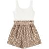 imageSOLY HUX Womens Summer Sleeveless Belted Tank Romper Short JumpsuitApricot Printed