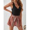imageSOLY HUX Womens Summer Sleeveless Belted Tank Romper Short JumpsuitBlack Boho Print