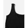 imageSOLY HUX Womens Summer Sleeveless Belted Tank Romper Short JumpsuitBlack Striped