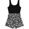 imageSOLY HUX Womens Summer Sleeveless Belted Tank Romper Short JumpsuitBlack and White Floral