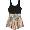 imageSOLY HUX Womens Summer Sleeveless Belted Tank Romper Short JumpsuitMulticoloured Printed Plus