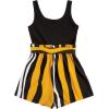 imageSOLY HUX Womens Summer Sleeveless Belted Tank Romper Short JumpsuitMulticoloured Striped