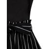imageSOLY HUX Womens Summer Sleeveless Belted Tank Romper Short JumpsuitStriped Black White