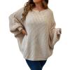imageSOLY HUX Womens Plus Size Crewneck Long Sleeve Casual Oversized Sweater Pullover TopsApricot
