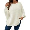 imageSOLY HUX Womens Plus Size Crewneck Long Sleeve Casual Oversized Sweater Pullover TopsPure White