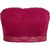 imageSOLY HUX Womens Plus Size Lace Strapless Bandeau Bralette BraRose Red Solid