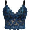 imageSOLY HUX Womens Plus Size Sexy Floral Lace Scalloped Trim Wireless Bra Adjustable Strap V Neck Everyday BraletteRoyal Blue Plain