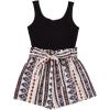 imageSOLY HUX Womens Summer Sleeveless Belted Tank Romper Short JumpsuitMulticoloured Printed