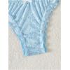 imageSOLY HUX Bikini Bottoms for Women Bow Textured Lettuce Trim Swim Bottom SwimwearSolid Light Blue