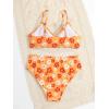 imageSOLY HUX Girls Ditsy Floral Print Bikini Swimsuit Ruffle Trim 2 Piece Bathing Suit BeachwearBurnt Orange