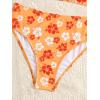 imageSOLY HUX Girls Ditsy Floral Print Bikini Swimsuit Ruffle Trim 2 Piece Bathing Suit BeachwearBurnt Orange