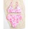 imageSOLY HUX Girls Ditsy Floral Print Bikini Swimsuit Ruffle Trim 2 Piece Bathing Suit BeachwearLight Pink Floral