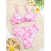 imageSOLY HUX Girls Ditsy Floral Print Bikini Swimsuit Ruffle Trim 2 Piece Bathing Suit BeachwearLight Pink Floral