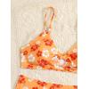 imageSOLY HUX Girls Ditsy Floral Print Bikini Swimsuit Ruffle Trim 2 Piece Bathing Suit BeachwearOrange Floral