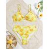 imageSOLY HUX Girls Ditsy Floral Print Bikini Swimsuit Ruffle Trim 2 Piece Bathing Suit BeachwearYellow Flowers