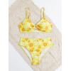 imageSOLY HUX Girls Ditsy Floral Print Bikini Swimsuit Ruffle Trim 2 Piece Bathing Suit BeachwearYellow Flowers