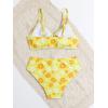 imageSOLY HUX Girls Ditsy Floral Print Bikini Swimsuit Ruffle Trim 2 Piece Bathing Suit BeachwearYellow Flowers