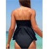 imageSOLY HUX Womens Bandeau Tankini Swimsuits Two Piece Ruffled High Waisted Bathing Suits BeachwearSolid Black