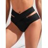 imageSOLY HUX Womens Criss Cross Cut Out Bikini Bottoms Beachwear Swimsuit BottomsSolid Black