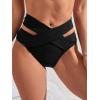 imageSOLY HUX Womens Criss Cross Cut Out Bikini Bottoms Beachwear Swimsuit BottomsSolid Black