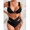 imageSOLY HUX Womens Criss Cross Cut Out Bikini Bottoms Beachwear Swimsuit BottomsSolid Black