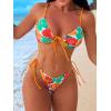 imageSOLY HUX Womens Floral Print Tie Front String Bikini Bathing Suit 2 Piece SwimsuitsMulticoloured Floral