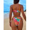imageSOLY HUX Womens Floral Print Tie Front String Bikini Bathing Suit 2 Piece SwimsuitsMulticoloured Floral