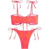 imageSOLY HUX Womens Floral Print Tie Front String Bikini Bathing Suit 2 Piece SwimsuitsMulticoloured Floral Printed