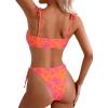 imageSOLY HUX Womens Floral Print Tie Front String Bikini Bathing Suit 2 Piece SwimsuitsMulticoloured Floral Printed