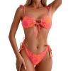 imageSOLY HUX Womens Floral Print Tie Front String Bikini Bathing Suit 2 Piece SwimsuitsMulticoloured Floral Printed