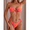 imageSOLY HUX Womens Floral Print Tie Front String Bikini Bathing Suit 2 Piece SwimsuitsMulticoloured Floral Printed