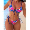 imageSOLY HUX Womens Floral Print Tie Front String Bikini Bathing Suit 2 Piece SwimsuitsRoyal Blue Floral