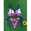 imageSOLY HUX Womens Floral Print Tie Front String Bikini Bathing Suit 2 Piece SwimsuitsRoyal Blue Floral